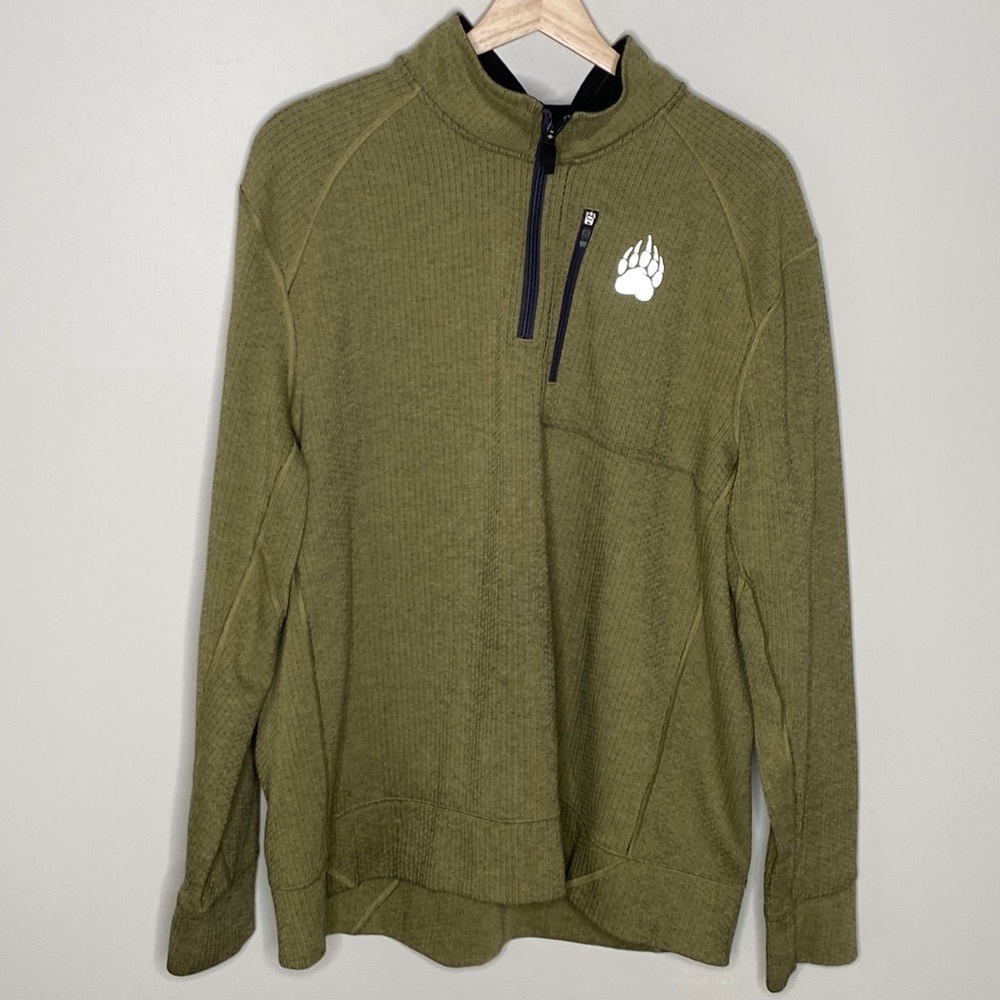 Duluth Trading Company Alaskan Hard Gear Green Ribbed Quarter Zip